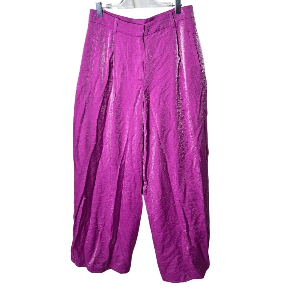 Maeve Anthropologie Bennett Wide Leg Pants 6 Orchid Purple NWT High Rise